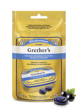 Load image into Gallery viewer, Grether's pastilles pouch showing authentic Swiss throat lozenge packaging