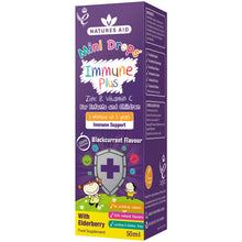 Load image into Gallery viewer, Natures Aid Immune Plus with Elderberry (Zinc & Vitamin C) 50ml