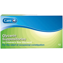 Load image into Gallery viewer, Care Glycerin Suppositories 4g (Childs) 12's