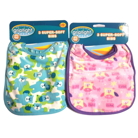 Grip Tight Printed bibs (3 pack)