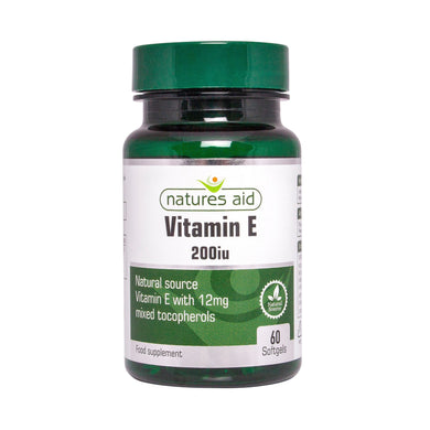 Natures Aid Vitamin E 200iu Natural Form 60softgels
