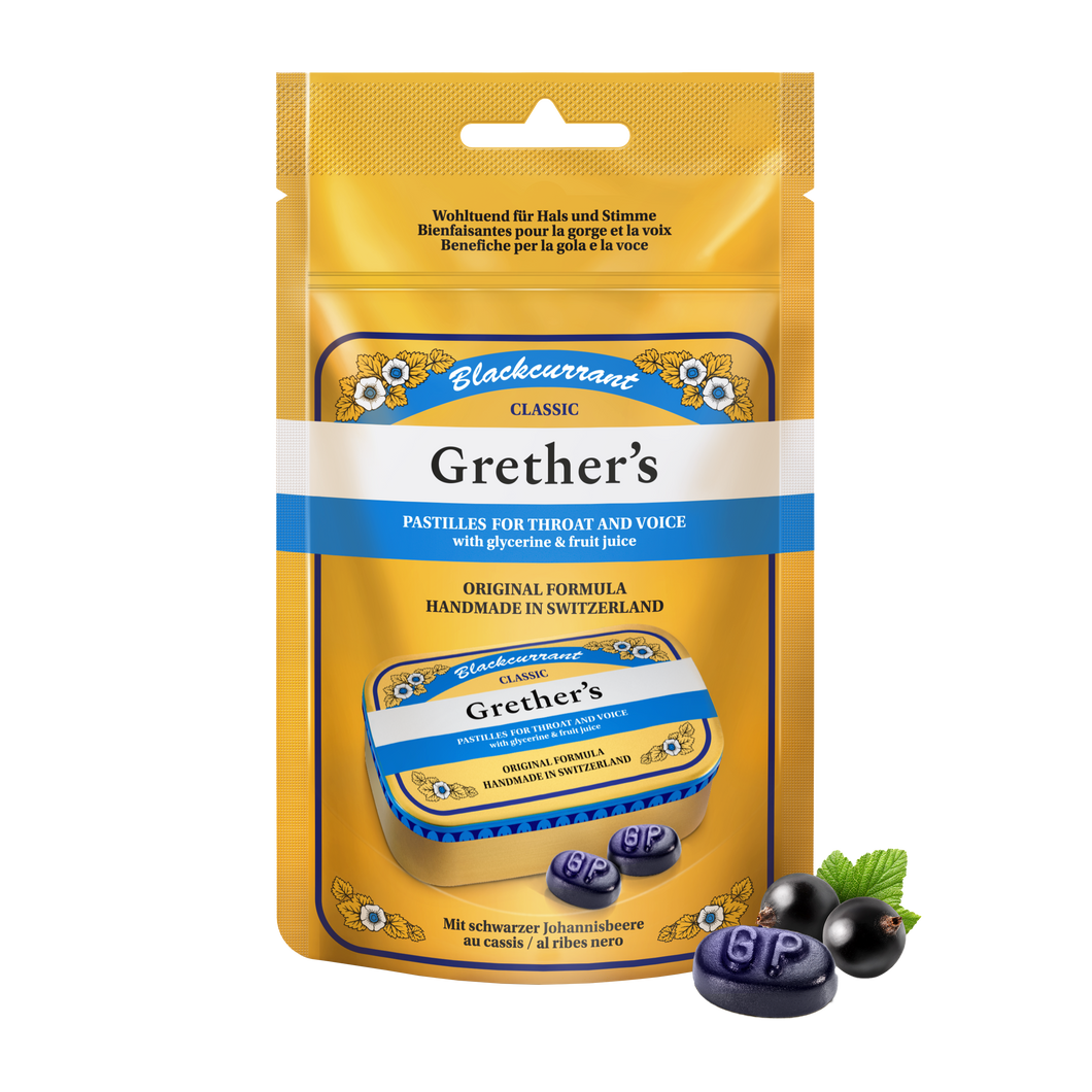 Grether's Blackcurrant Pastilles Regular 110g Sachet