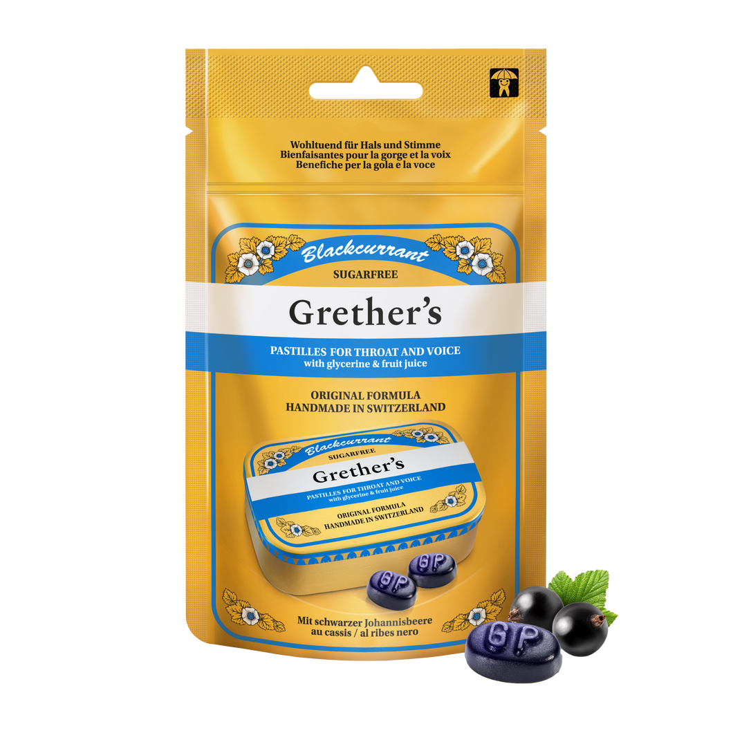 Grether's Blackcurrant Pastilles Sugarfree 110g Sachet