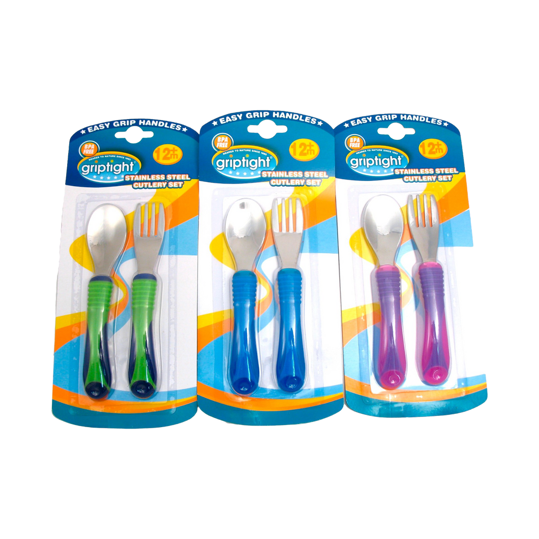Griptight Stainless Steel Cutlery Set (Colours May Vary)