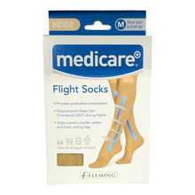 Load image into Gallery viewer, Medicare BEIGE FLIGHT SOCKS

