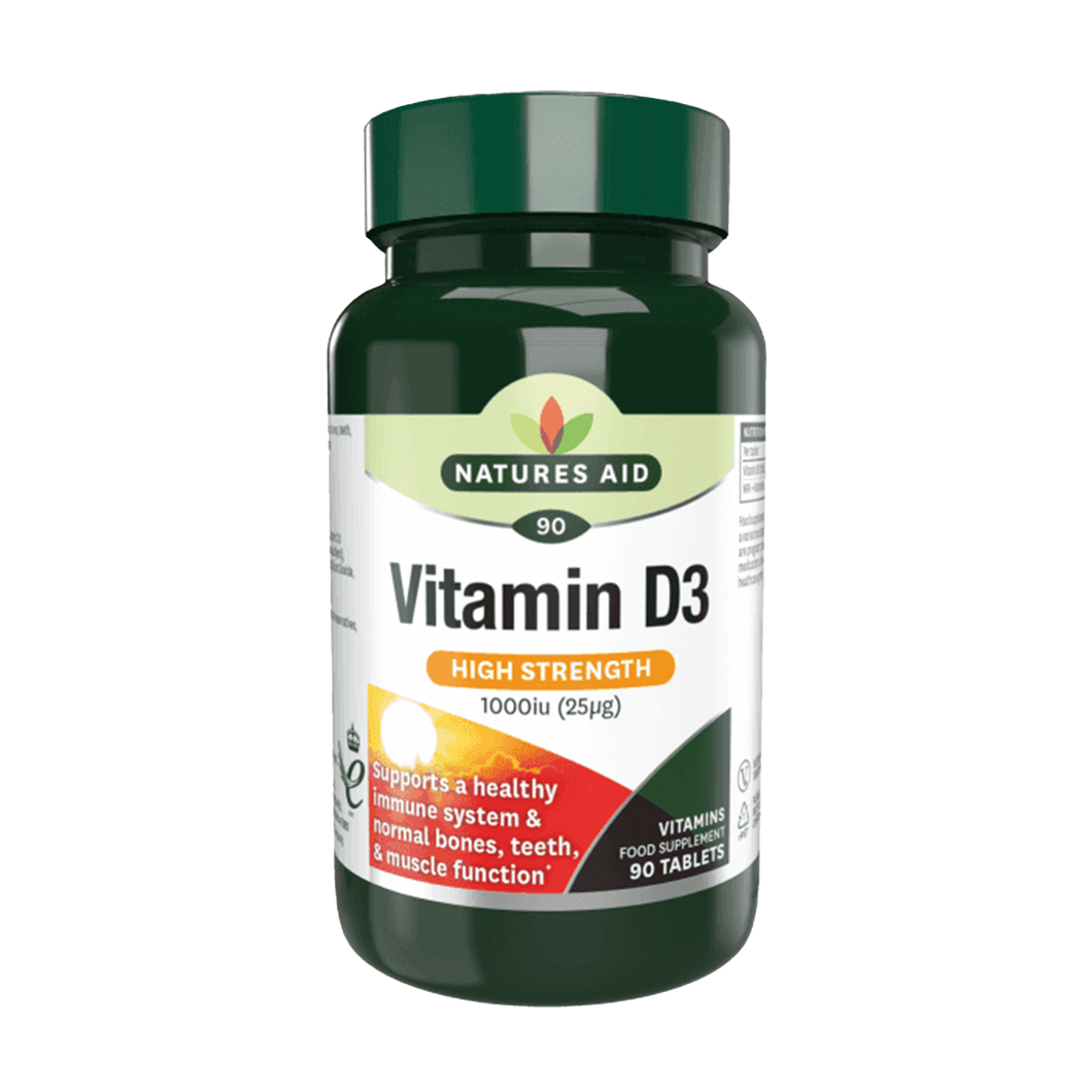 Natures Aid Vitamin D3 1000iu (25ug) 90tabs
