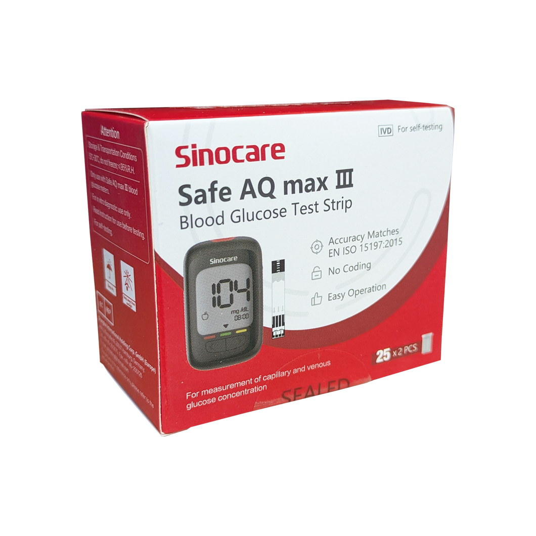 Sinocare Safe AQ max III Blood Glucose Test Strips (50 packs)
