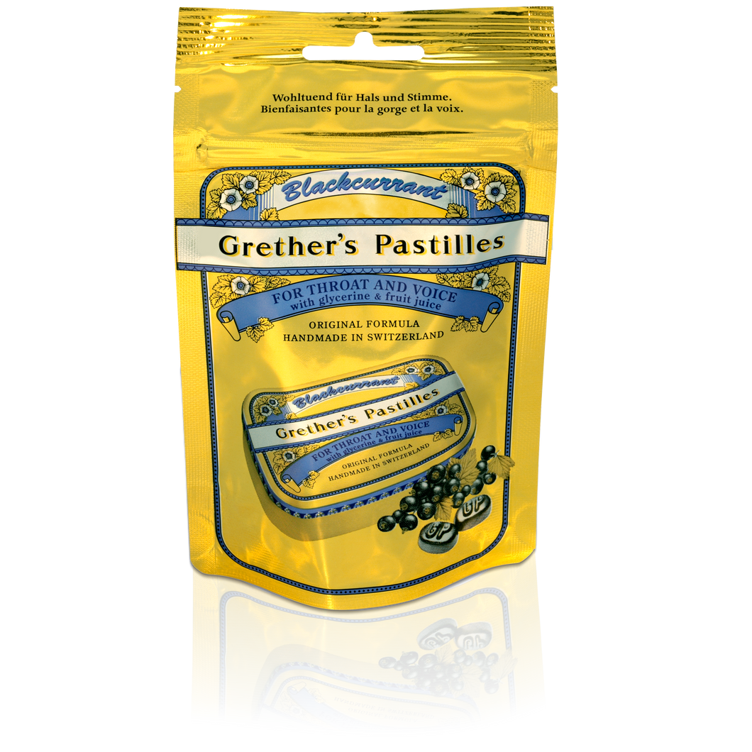 Grether's Pastilles Blackcurrant Pastilles Regular 100g Sachet - DATED FEBRUARY 2021