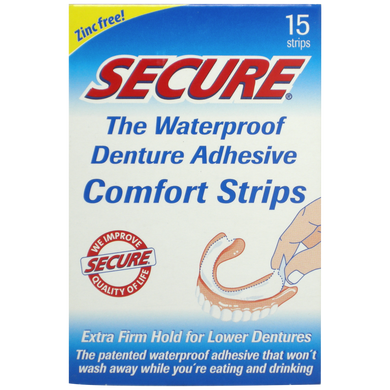 Secure Waterproof Denture Adhesive Strips (15)