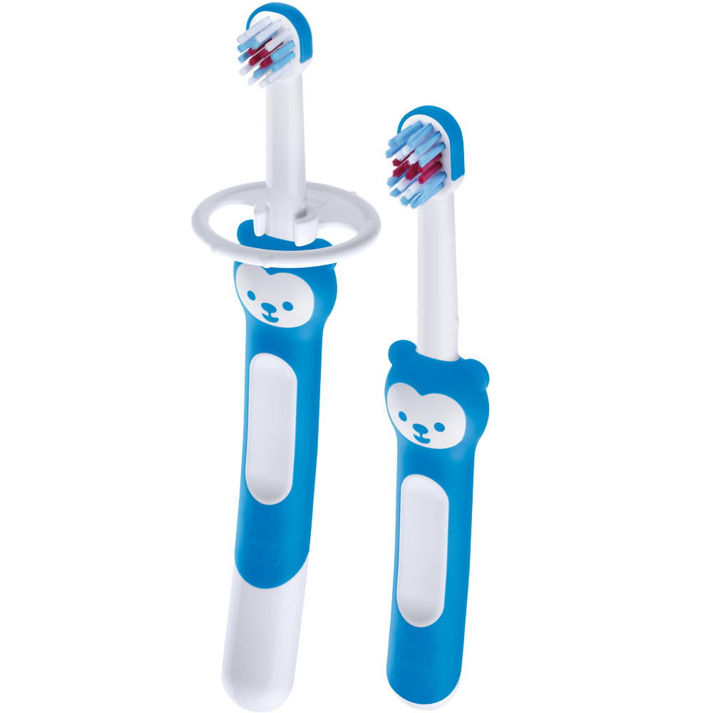 MAM - MAM LEARN TO BRUSH SET WITH SAFETY SHIELD - BLUE