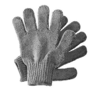 Hydrea London - Natural Sea Sponge Bamboo Carbonised Exfoliating Shower Gloves