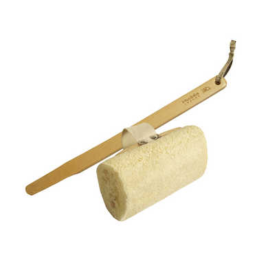 Hydrea London - Natural Sea Sponge - Organic Egyptian Loofah Brush with Detachable Handle