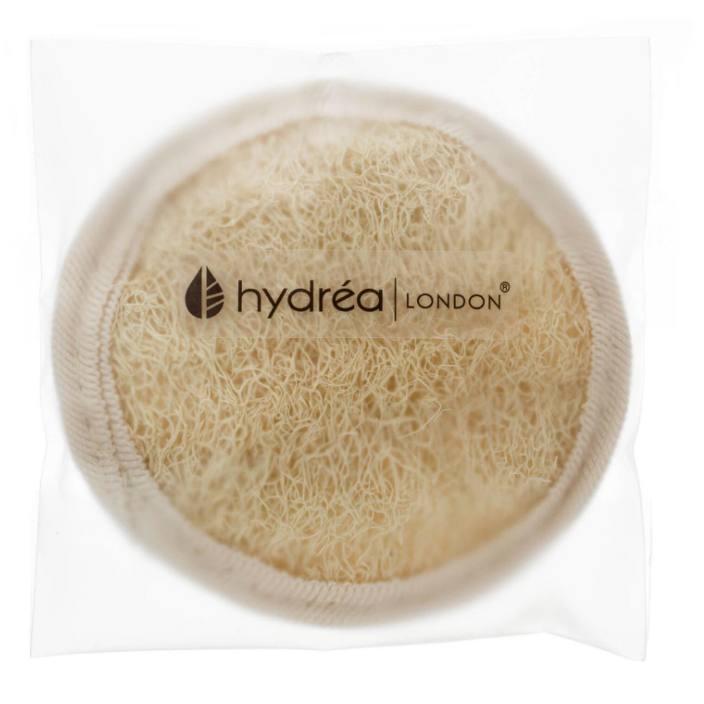 Hydrea London - Natural Sea Sponge - Organic Egyptian Loofah Facial Pad backed in soft egyptian cotton - 10cm