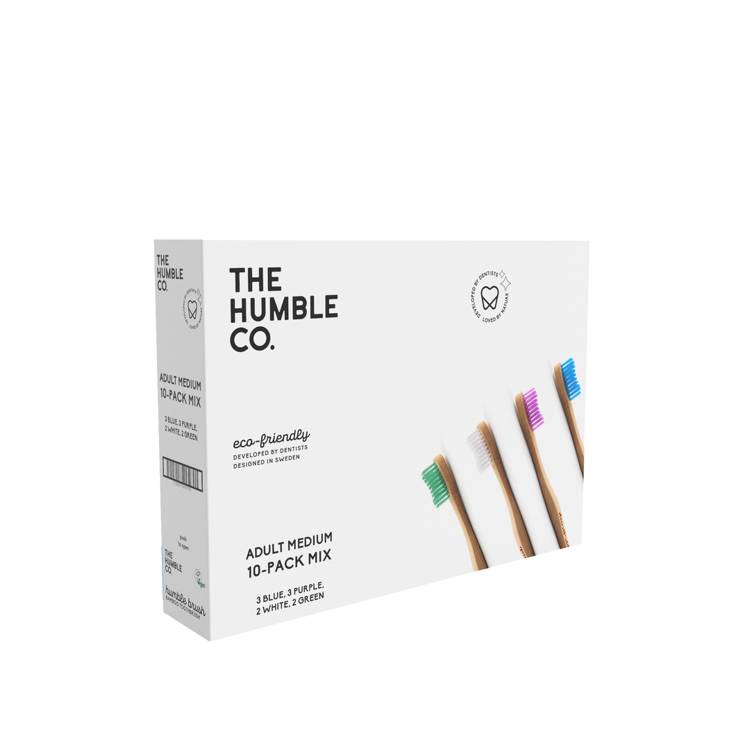 The Humble Co - Adult Medium toothbrush - flat - Mixed 