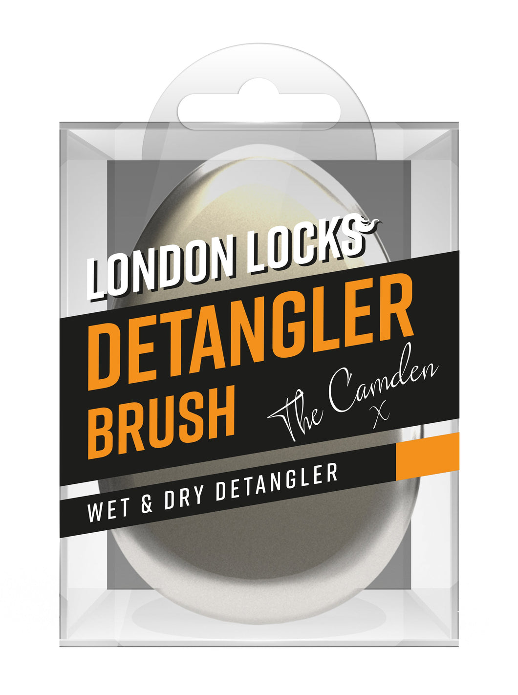 London Locks Camden Detangle Brush - Metallic Silver