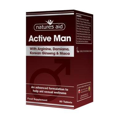 Natures Aid Active Man with Arginine, Korean Ginseng and Maca 60tabs