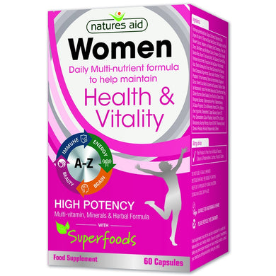 Natures Aid Women's Multi-Vitamins & Minerals (with Superfoods) 60caps