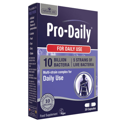 Natures Aid Pro-Daily (10 Billion Bacteria) 5 Strain Complex Daily Support 30Vcaps
