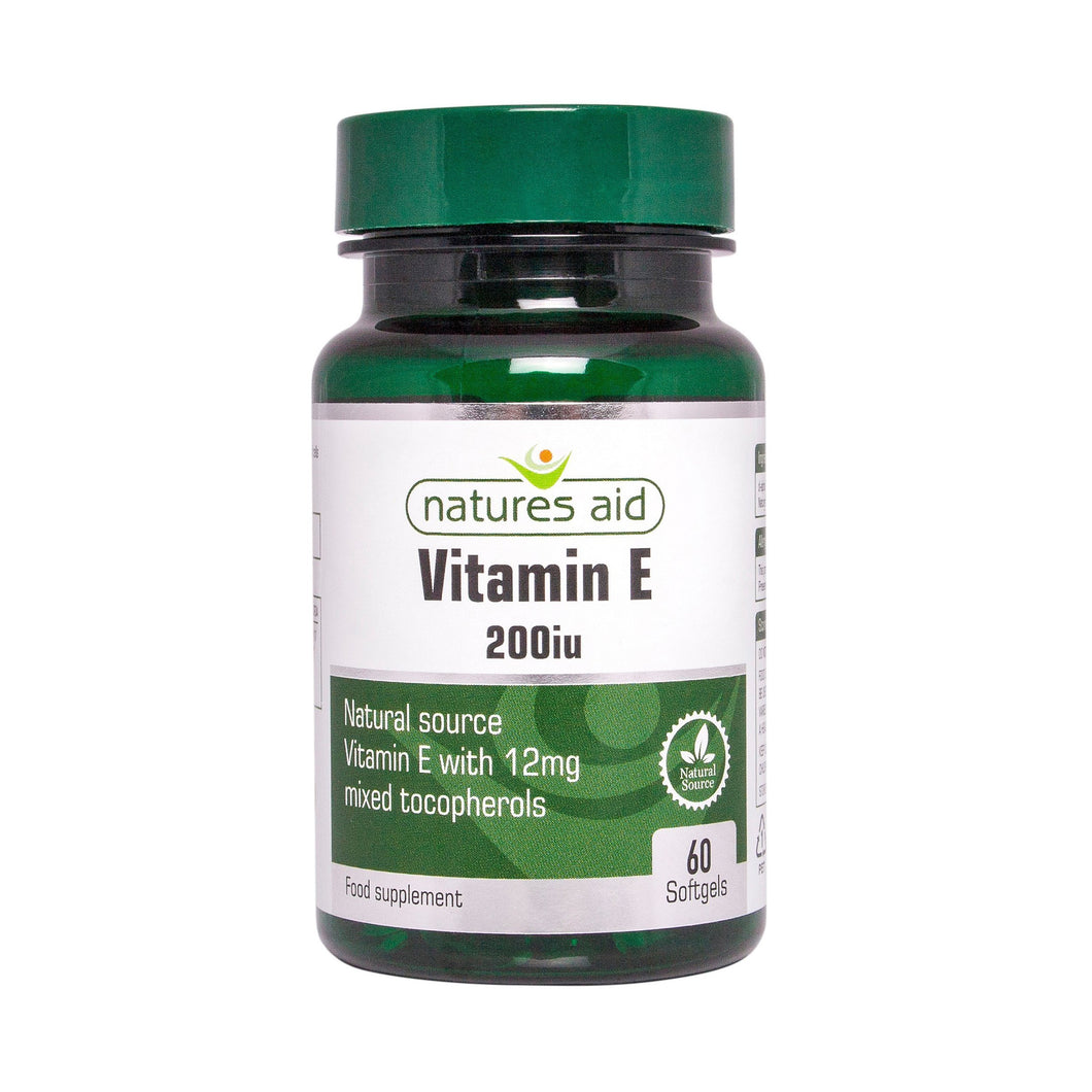 Natures Aid Vitamin E 200iu Natural Form 60softgels