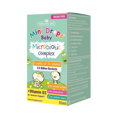 Natures Aid Mini Drops Baby Microbiotic Complex with Vitamin D3 10ml