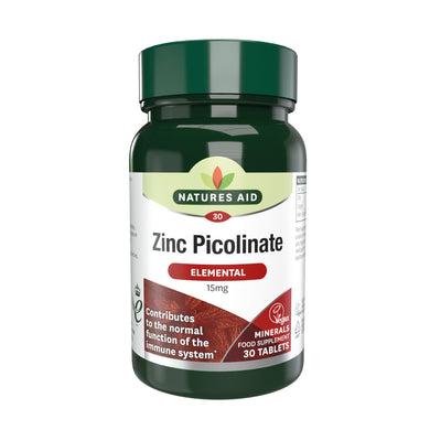 Natures Aid - Zinc Picolinate 15mg Elemental 30Tabs