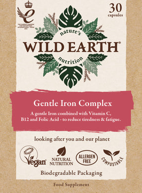 Natures Aid - Wild Earth - Vegan Gentle Iron Complex 30Vcaps
