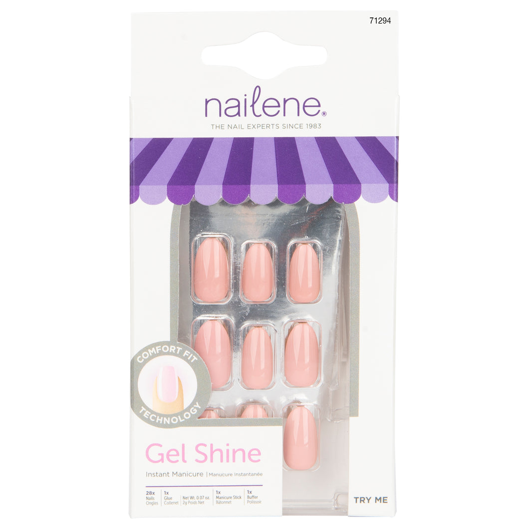 Nailene - False Nails - Nude Gloss - Stiletto (28 pcs)