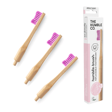 Load image into Gallery viewer, The Humble Co Bamboo Toothbrush with 3 removable brush heads
